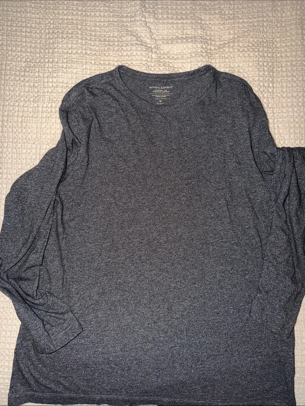 Banana Republic Men's Long Sleeve Crew Neck Shirt - Heather Charcoal